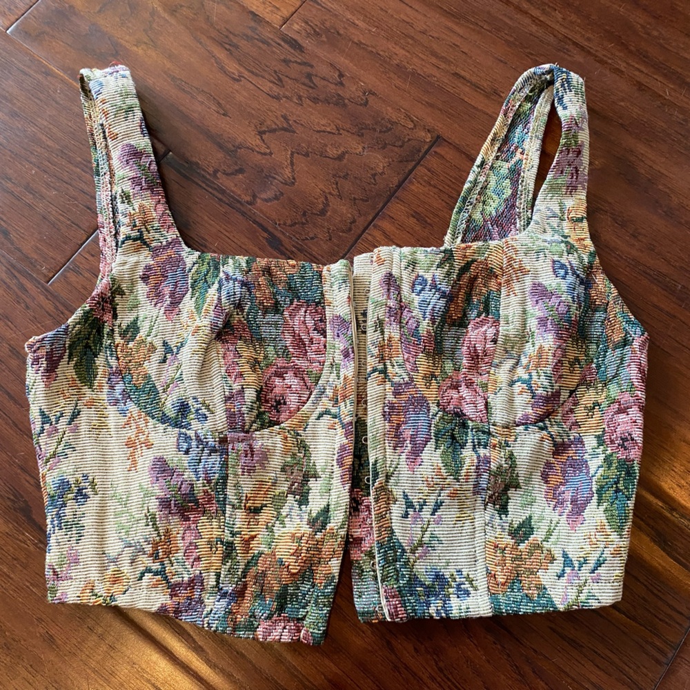 Target Wild Fable Floral Corset Bustier Crop Top
